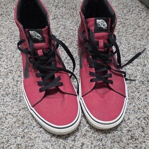 Vans Black and Red Skateboard Shoes